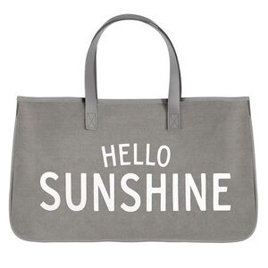 Hello Sunshine Canvas Tote with Leather Handles‎